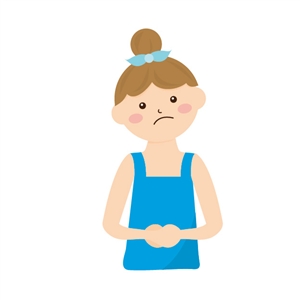 困った顔の女性